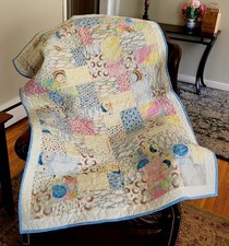 Homemade Baby Toddler Quilt   36" x 53"  RAINBOWS