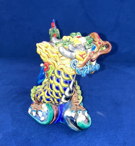 Vintage Sāntáofáng 1990 Koji pottery Asian porcelain dragon statue - Picture 5 of 19