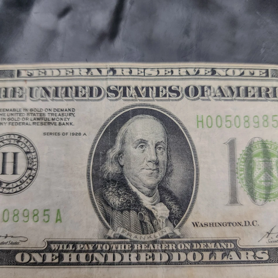 1928-A $100 REDEEMABLE IN GOLD Federal Reserve Note St. Louis MO Banknote USA💰 - Image 3 of 4
