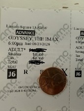 AMC Lincoln Square 13 Odyssey, IMAX 70 mm ticket - Sun 08/23/2026 6:00 PM row j