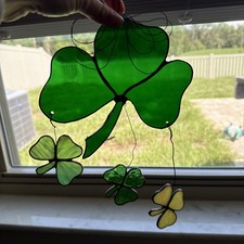 Shamrock Clover St Patrick  s Day Sun Catcher Suncatcher Good Luck Cottage B 