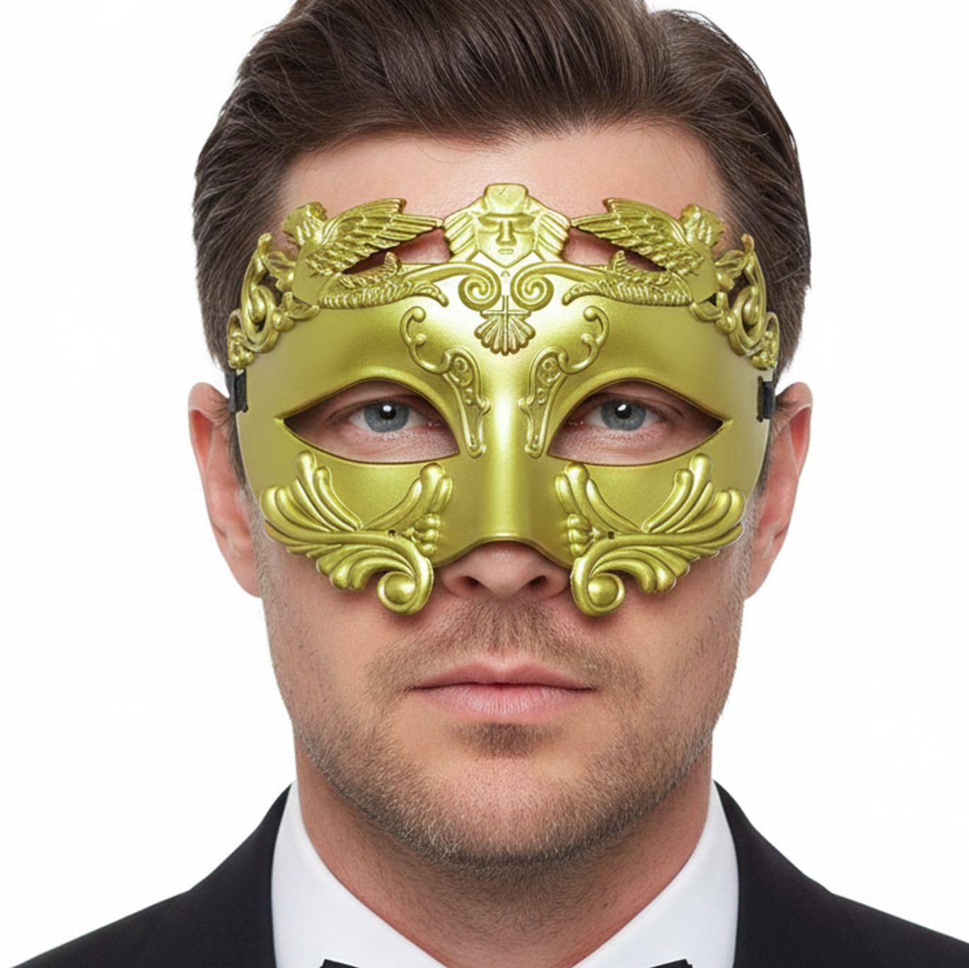 Roman Gladiator Mens Masquerade Mask | Filigree Venetian | Fancy Dress Prom Ball