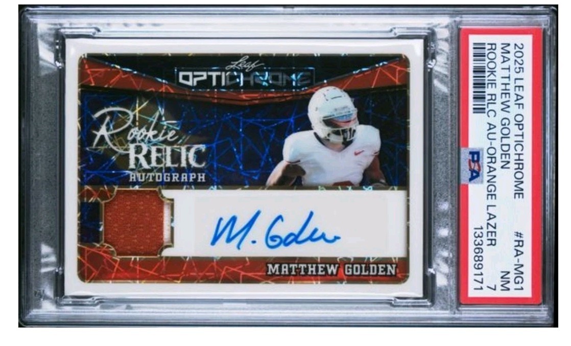 Matthew Golden Leaf Optichrome Rookie Relic Autograph #RAMG1 Orange Lazer