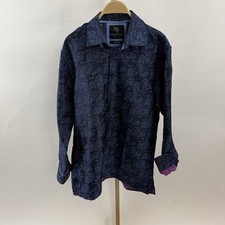 Textured Paisley Blue Men  s Jacquard Satin Luxury Formal Presidential Shirt