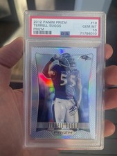 POP 4 TERRELL SUGGS PSA 10 2012 PANINI PRIZM #18 SILVER CARD SSP GEM RAVENS