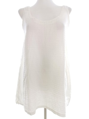 Tunique Blanche Brodée Sans Manches - Taille T38/40/42 En Coton - Style Caftan Vintage PAYELLE