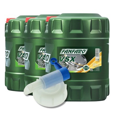 FANFARO 5W-40 VSX Motoröl, MB 229.5, 3x20 Liter + Auslaufhahn