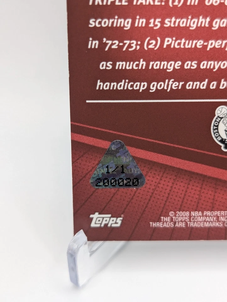 Ray Allen 2007-08 Topps Triple Threads Black Printing Plate One of One 1/1 - Image 4 of 4