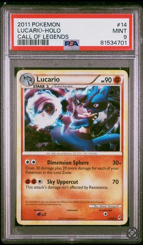 Lucario graded PSA 9 for sale on eBay