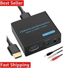 Compact 4K HDMI Audio Splitter – Optical + 3.5mm Output, Energy-Efficient Design