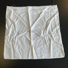 Kate Spade Large White Storage Dust Bag 14  X 14  Drawstring Black Logo
