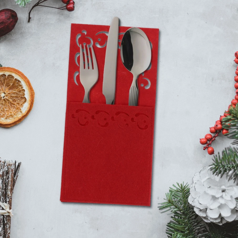 COPERNI Set 4 PEZZI Sacchetti Posate Forniture per Feste Porta Stoviglie Natale