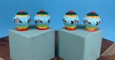 Set of 4 Hand Painted Ceramic Floral Drawer Knobs Cabinet Pulls Multicolor
