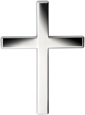 3D Cross Metal Car Sticker, 2.6 1.9 Inches Car Emblem Badge De Color: Silver