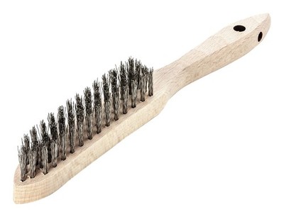 Lessmann Handdrahtbürste rostfrei gewellt 0,35 mm 4-reihig - 104.641