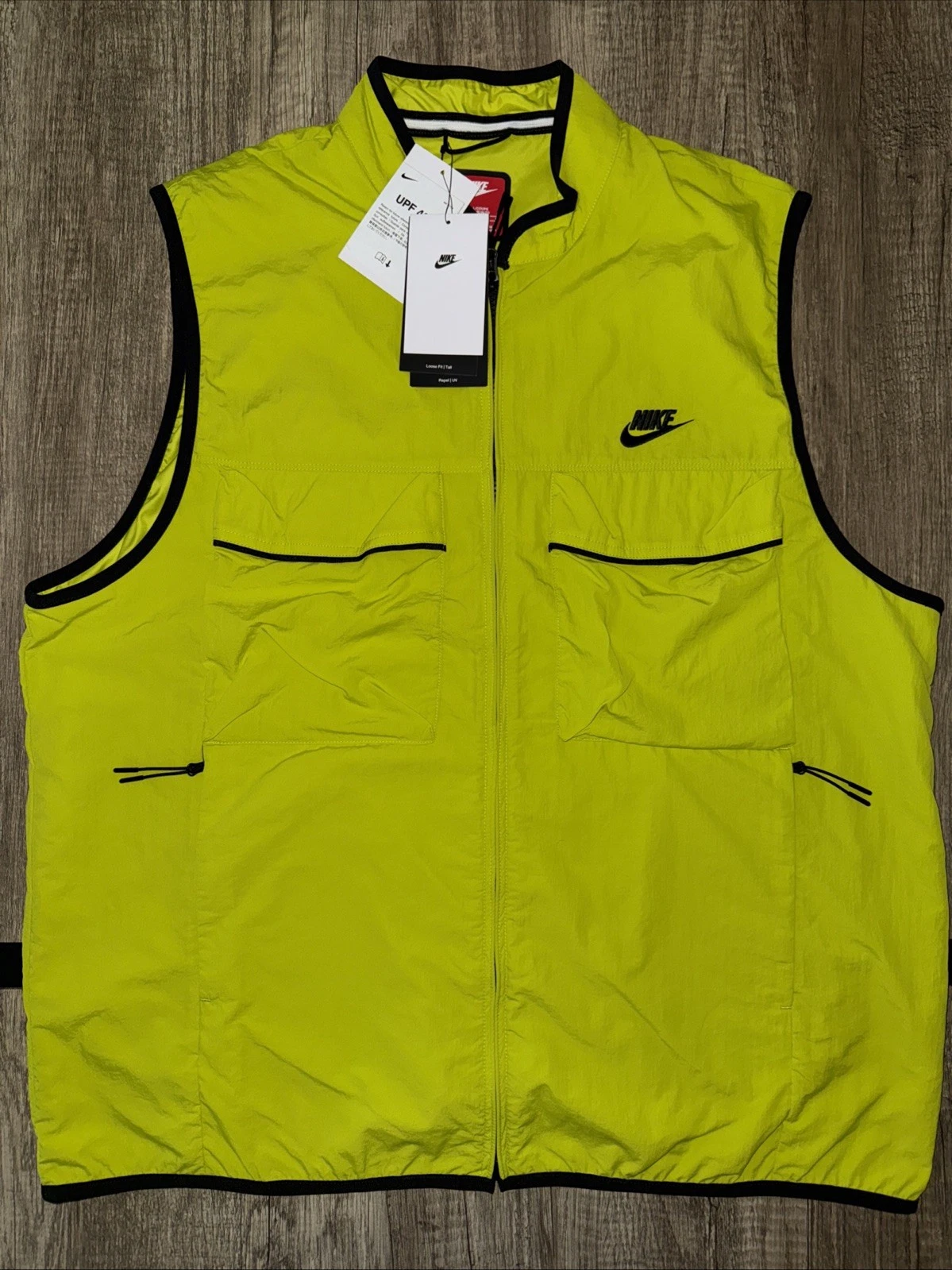 Nike Vest Mens Sz Large-Tall Utility Vest Nylon FZ0748-357 Full Zip $125