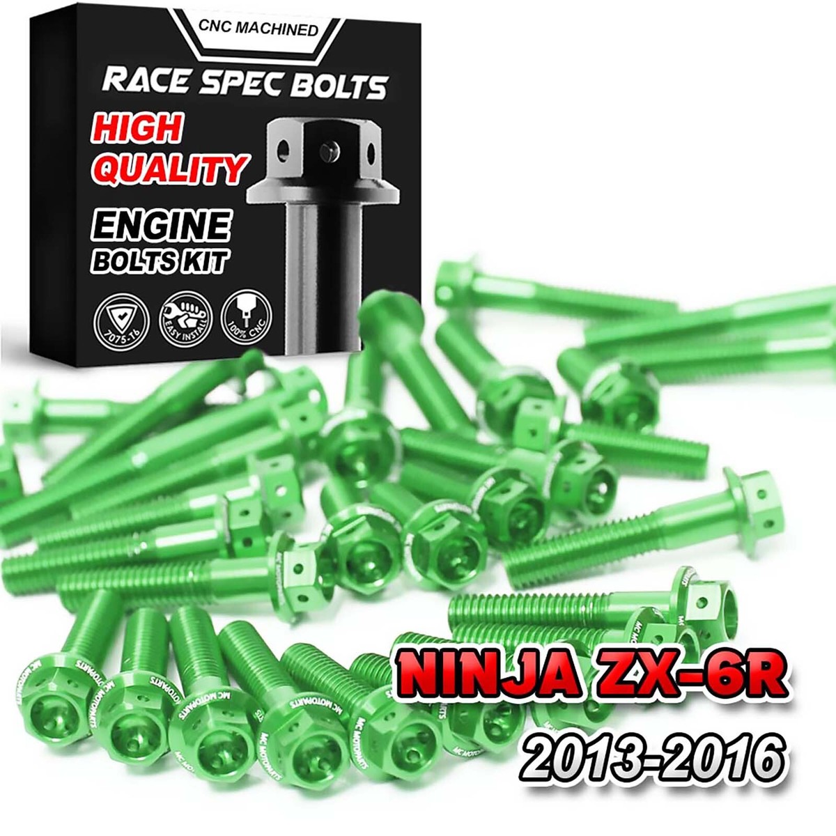 G.yさま専用品 Green Crankcase Cover Engine Bolt For Kawasaki Ninja ZX-6R