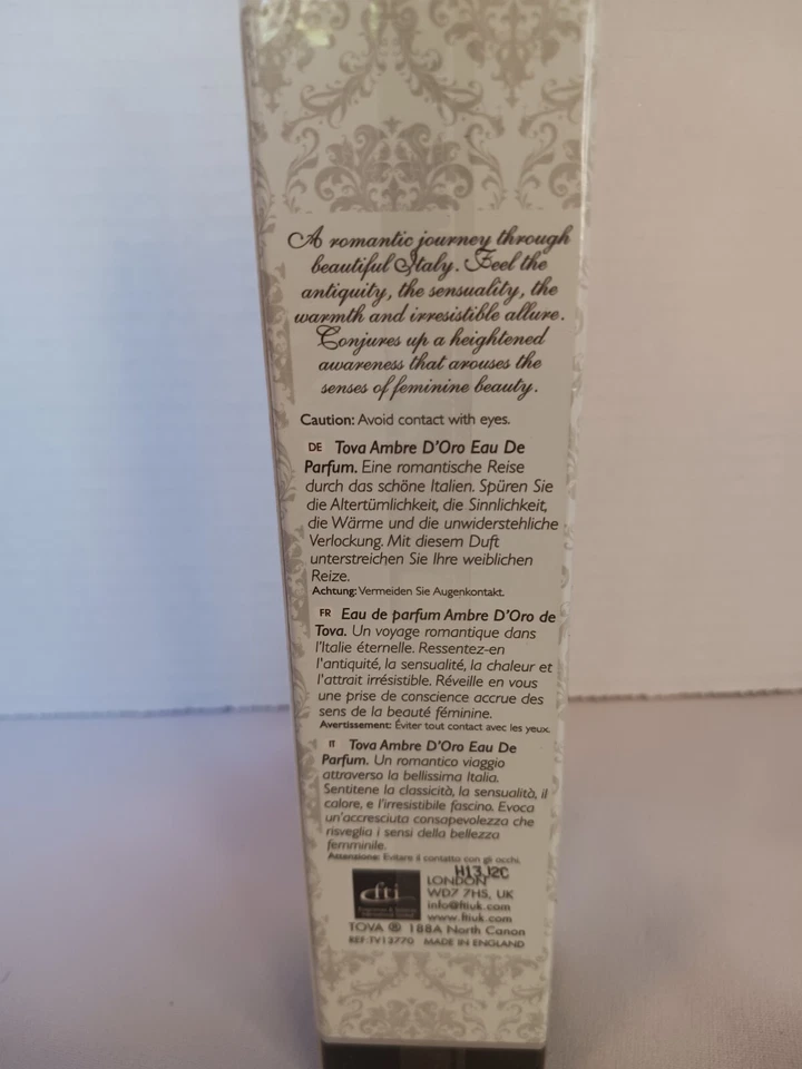 Spray natural Tova Ambre D'Oro EDP 3,4 fl oz ~ nuevo sellado Foto 3 de 4