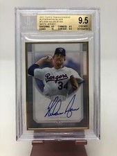 2017 TOPPS TRANSCENDENT AUTO SILVER NOLAN RYAN WHITE JERSEY 14/15 BGS 9.5/10