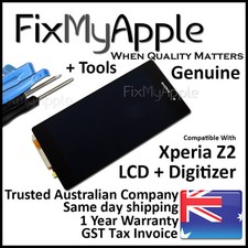 Sony Xperia Z2 OEM White Glass Touch Screen LCD Digitizer Assembly Frame Tools