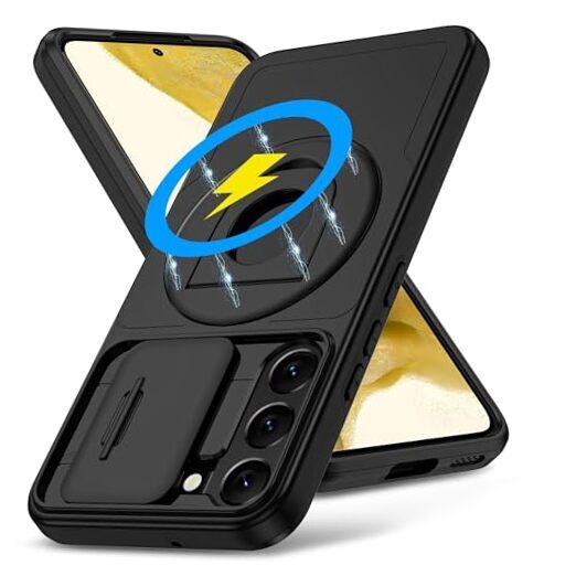 for Samsung Galaxy-S22 Case [Compatible with Mag-Safe] Kickstandwith Black
