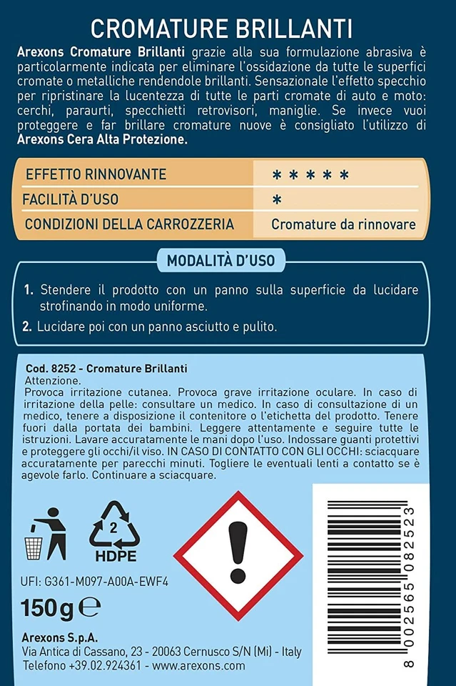 Arexons Mirage Cromature Brillanti Auto Effetto Specchio Lucida Pasta Lucidatura - Immagine 3 di 4