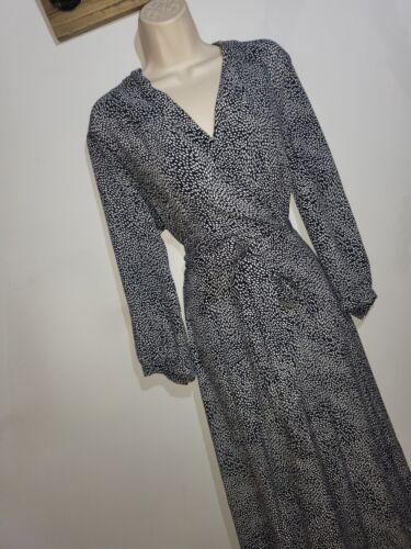 **HOBBS** Sz 10 Black White A Line Dress - Picture 1 of 7