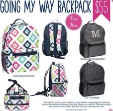 Thirty One Going My Way Backpack NWOT School Travel Gym Multicolor Carry On