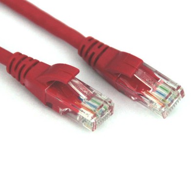 LOT=10 VCOM NP511B-7-RED 7ft Cat5e UTP Crossover Patch Cable (Red)