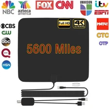NEW 5600 Miles TV Antenna Indoor Outdoor HDTV Free HD Digital Channels  4K 1080P