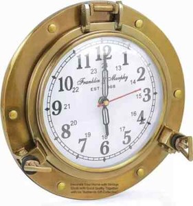 Antique Brass Porthole wall clock - Nautical Maritime Decorative Working Clock