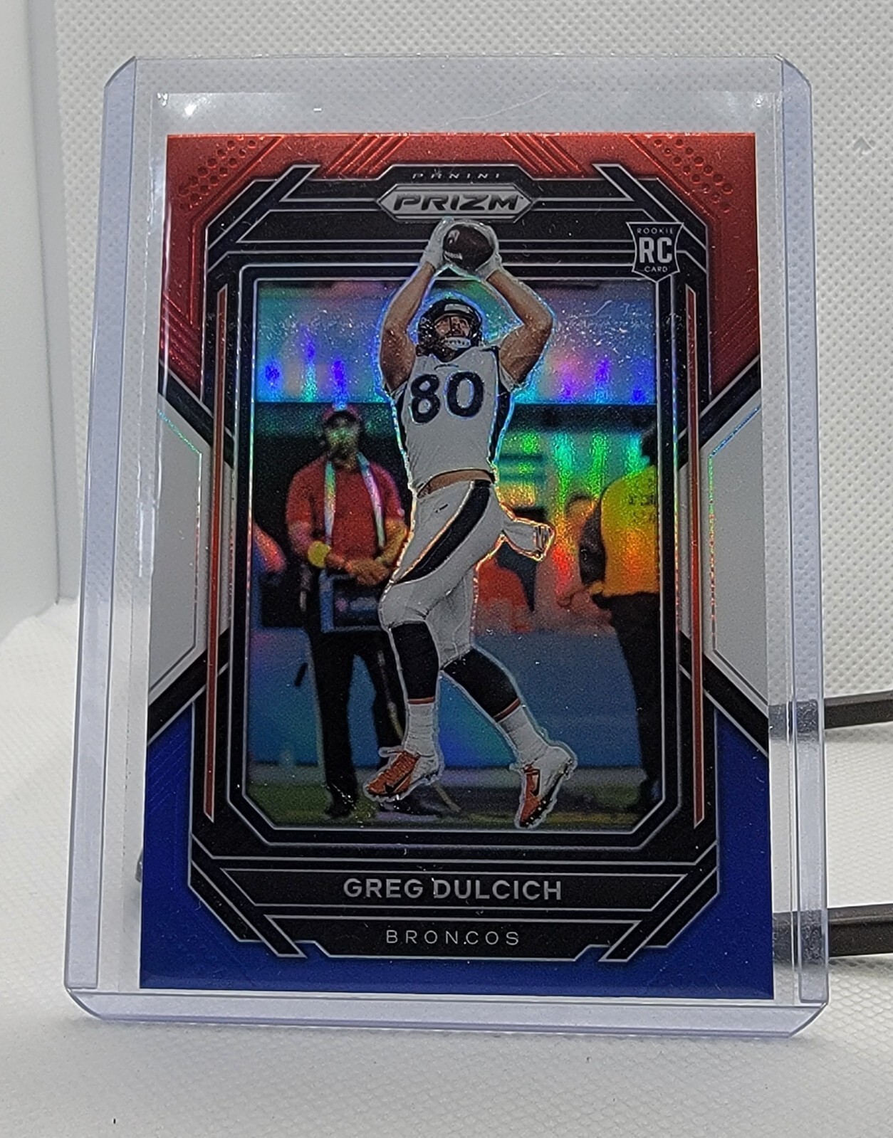 2022 prizm red White Blue Rookie Card Broncos Greg Dulcich #360