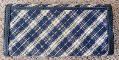AUTH BURBERRY BLUE LABEL NOVA CHECK CANVAS & LEATHER LONG WALLET
