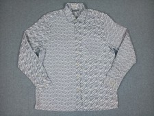 Ted Baker London Sz 4 Multi-Scale Geometric Print Button-up Long Sleeve Shirt