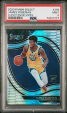 PSA 9 2020-21 Select James Wiseman Lucky Envelopes Prizm Courtside RC #299 /8!