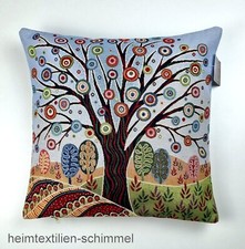 HESTA Dekokissen GOBELIN Kissen Kissenbezug LEBENSBAUM Sofakissen Couchkissen