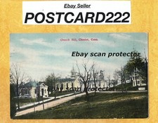 CT Chester 1911 antique postcard BUILDINGS ON CHURCH HILL Connecticut