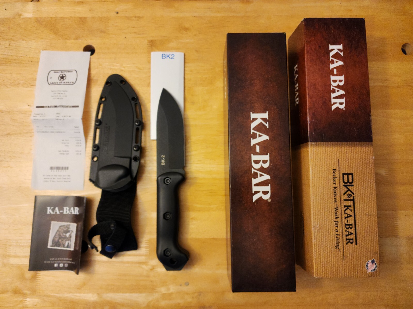 KABAR BK2 Becker Campanion Knife, w/hard sheath, and packaging eBay
