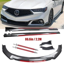 Front Bumper Lip Spoiler Splitter Side Skirt Carbon Fiber For Acura TLX A-Spec