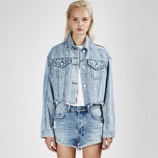 Ksubi Daggarz Crop Denim Jacket Acid Daze Size M