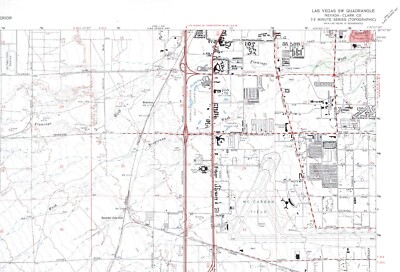 Las Vegas SW, Nevada 1967 Vintage USGS Topo Map 7.5 Quadrangle Topographic