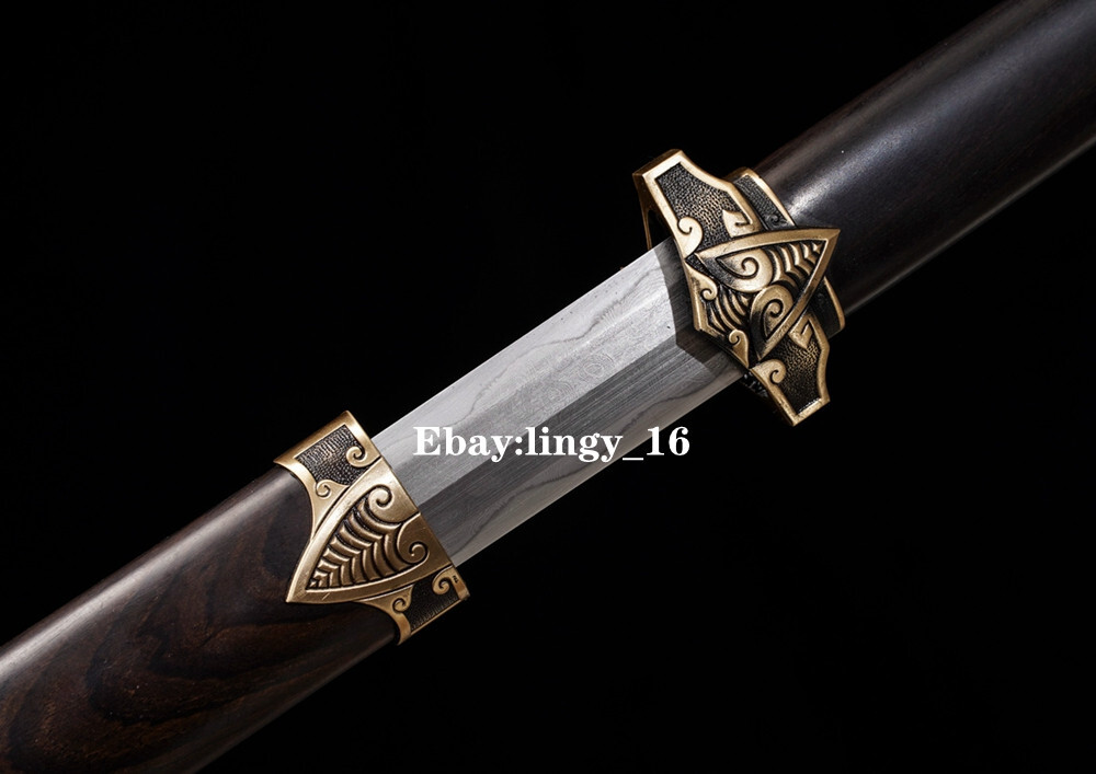 Functional Sword Folded Steel Sharp Brass Cicada Parts Chinese TaiChi Tang Jian