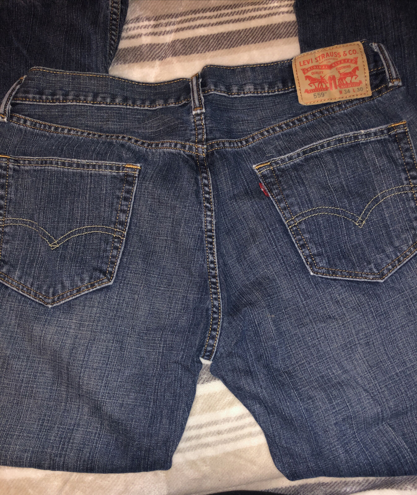 Levi Strauss Co Denim Blue Jeans 559 Waist 34 Len… - image 8