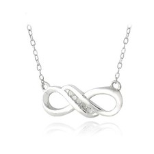 925 Silver Diamond Infinity Twist Necklace