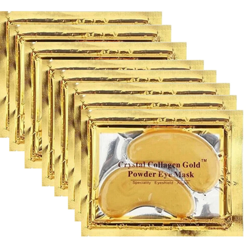 20 Pcs Under Eye Crystal Collagen Gel Pad Gold 24k Face Mask Anti Aging Wrinkle - Image 2 of 4