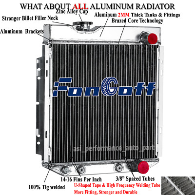 3 Row Aluminum Radiator for 1964-66 Ford Mustang/ 60-65 Falcon Comet Small Block