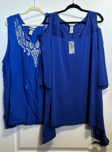 Catherines Royal Blue Women’s Tops - 5X 34/36 - Lo