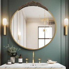 French Style Round Wall Mirror Wall Mounted Bathroom Mirror Hotel Dressing Table