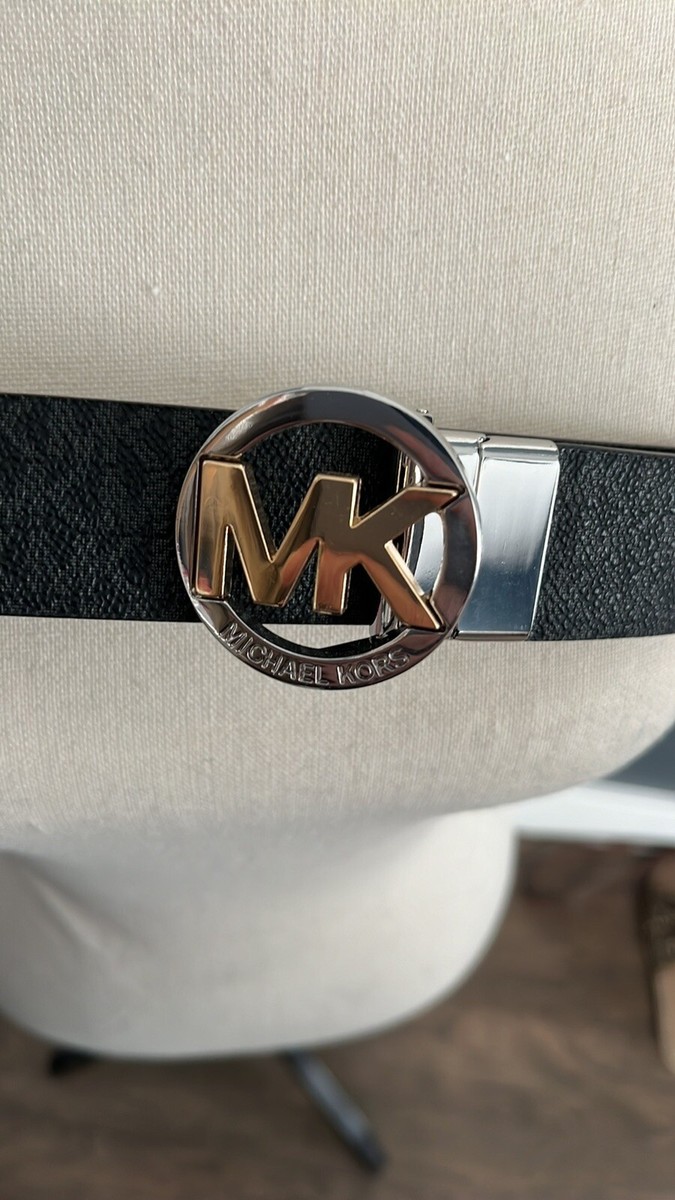 Michael Kors Logo Monogram Reversible Belt Black Brown | eBay display picture 3