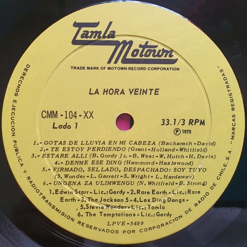 V/A DIANA ROSS STEVIE WONDER THE TEMPTATIONS 1970 MONO UNIQ CVR & ERRORS CHILEAN - Picture 8 of 17